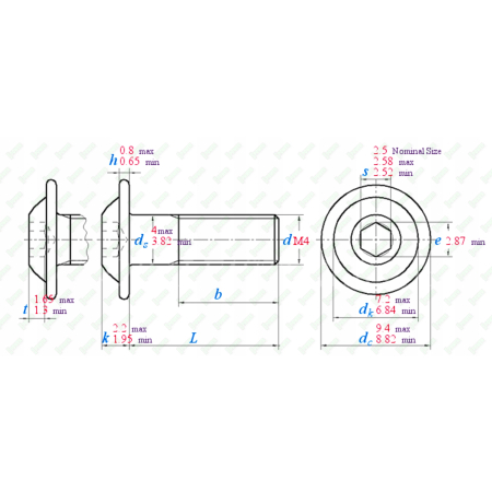 M4x9 śruba tytanowa z łbem kulistym imbusowa iso 7380-2 tytan grade 2