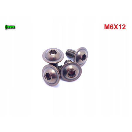 M6x12 śruba tytanowa z łbem kulistym imbusowa iso 7380-2 tytan grade 2