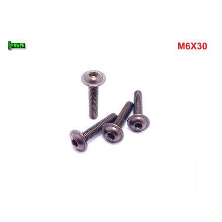 M6x30 śruba tytanowa z łbem kulistym imbusowa iso 7380-2 tytan grade 2