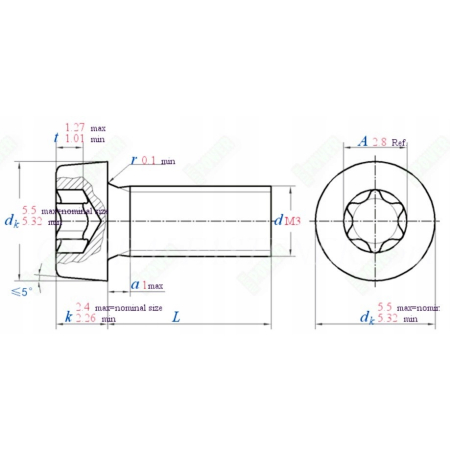 M3x10 śruba tytanowa z łbem walcowym obniżonym torx din7984tx śruby tytanowe