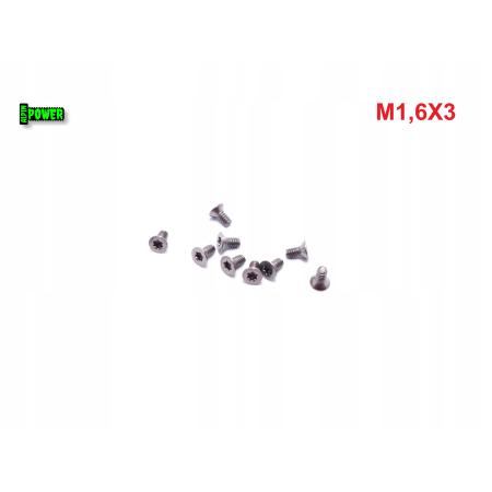 M1,6x3 śruba tytanowa z łbem stożkowym torx din7991tx śruby tytanowe gr2