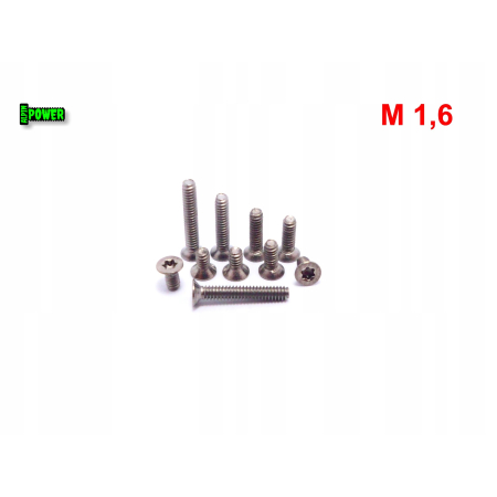 M1,6x4 śruba tytanowa z łbem stożkowym torx din7991tx śruby tytanowe gr2