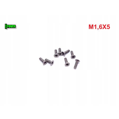 M1,6x5 śruba tytanowa z łbem stożkowym torx din7991tx śruby tytanowe gr2