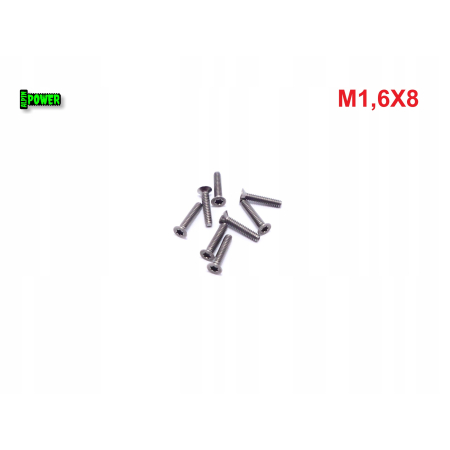 M1,6x8 śruba tytanowa z łbem stożkowym torx din7991tx śruby tytanowe gr2