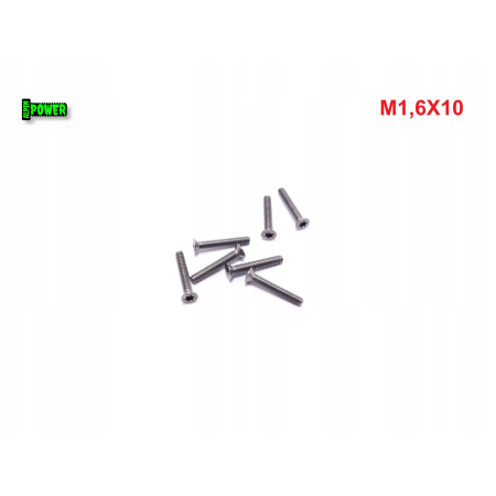 M1,6x10 śruba tytanowa z łbem stożkowym torx din7991tx śruby tytanowe gr2