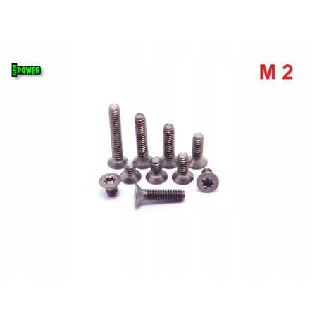 M2x4 śruba tytanowa z łbem stożkowym torx din7991tx śruby tytanowe gr2