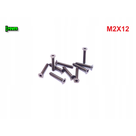 M2x12 śruba tytanowa z łbem stożkowym torx din7991tx śruby tytanowe gr2