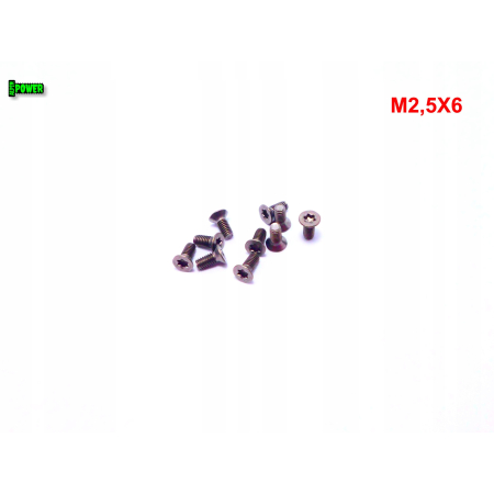 M2,5x6 śruba tytanowa z łbem stożkowym torx din7991tx śruby tytanowe gr 2