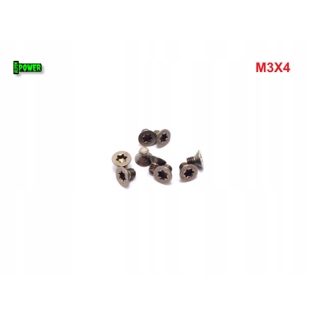 M3x4 śruba tytanowa z łbem stożkowym torx din7991tx śruby tytanowe gr2