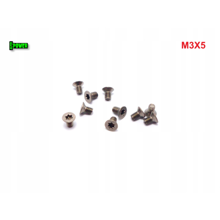 M3x5 śruba tytanowa z łbem stożkowym torx din7991tx śruby tytanowe gr2