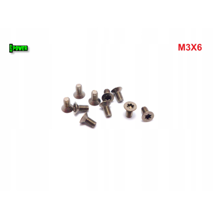 M3x6 śruba tytanowa z łbem stożkowym torx din7991tx śruby tytanowe gr2