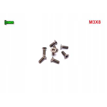 M3x8 śruba tytanowa z łbem stożkowym torx din7991tx śruby tytanowe gr2