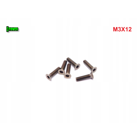M3x12 śruba tytanowa z łbem stożkowym torx din7991tx śruby tytanowe gr2