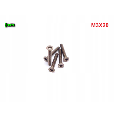 M3x20 śruba tytanowa z łbem stożkowym torx din7991tx śruby tytanowe gr2