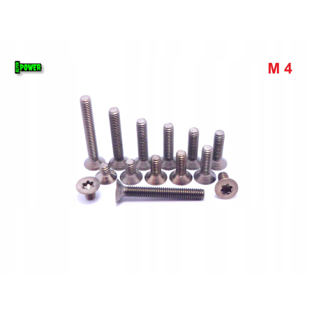M4x8 śruba tytanowa z łbem stożkowym torx din7991tx śruby tytanowe gr2