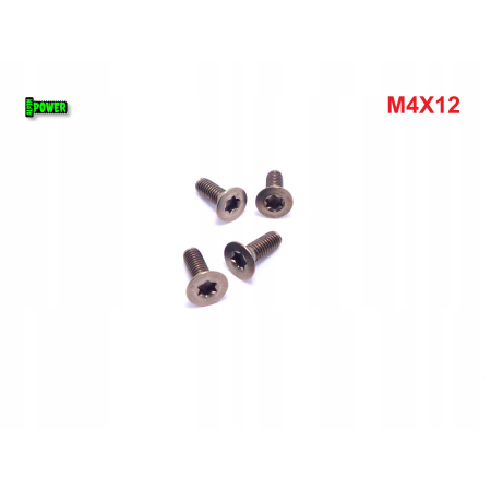 M4x12 śruba tytanowa z łbem stożkowym torx din7991tx śruby tytanowe gr2