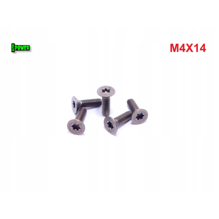 M4x14 śruba tytanowa z łbem stożkowym torx din7991tx śruby tytanowe gr2