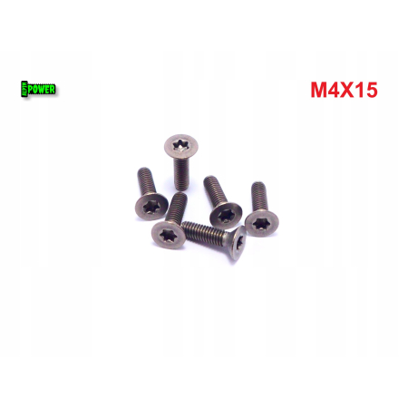 M4x15 śruba tytanowa z łbem stożkowym torx din7991tx śruby tytanowe gr2