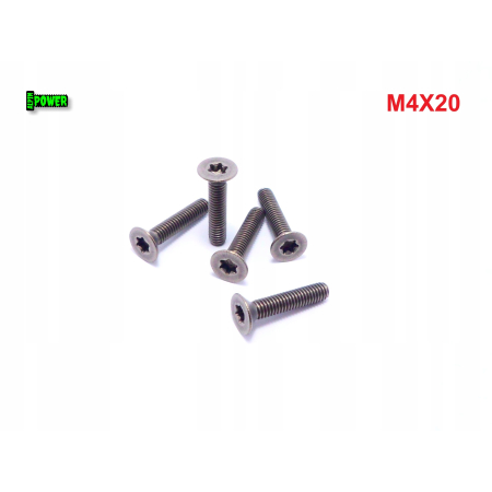 M4x20 śruba tytanowa z łbem stożkowym torx din7991tx śruby tytanowe gr2