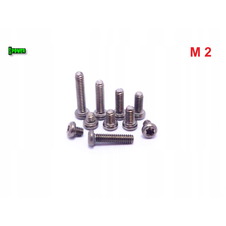 M2x2 śruba tytanowa z łbem walcowym wypukłym torx din7985tx śruby tytanowe