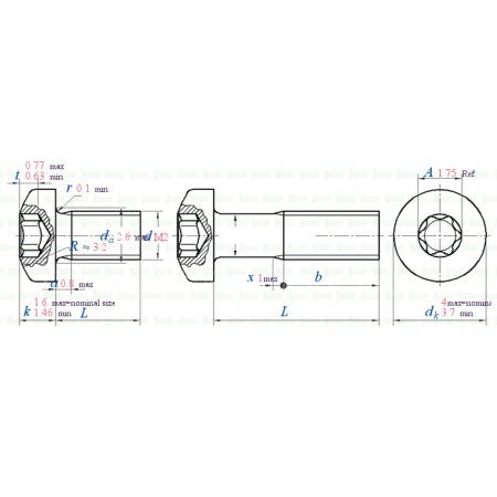 M2x2 śruba tytanowa z łbem walcowym wypukłym torx din7985tx śruby tytanowe