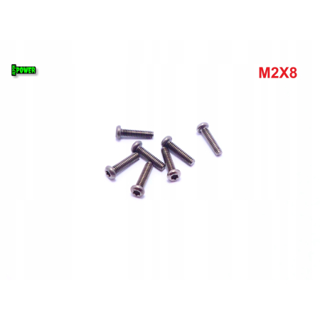 M2x8 śruba tytanowa z łbem walcowym wypukłym torx din7985tx śruby tytanowe