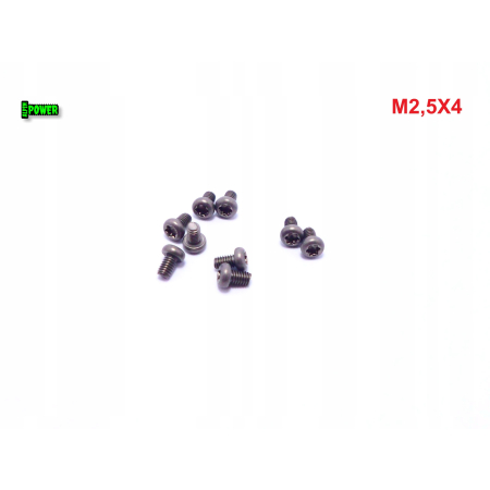 M2,5x4 śruba tytanowa z łbem walcowym wypukłym torx din7985tx śruby tytanowe