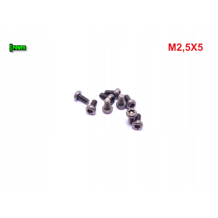 M2,5x5 śruba tytanowa z łbem walcowym wypukłym torx din7985tx śruby tytanowe