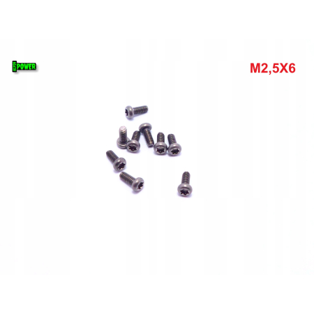 M2,5x6 śruba tytanowa z łbem walcowym wypukłym torx din7985tx śruby tytanowe