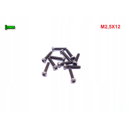 M2,5x12 śruba tytanowa z łbem walcowym torx din7985tx śruby tytanowe torx
