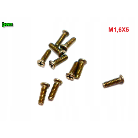 M1,6x5 tytanowa śruba z płaskim łbem krzyżowym tytan gr2