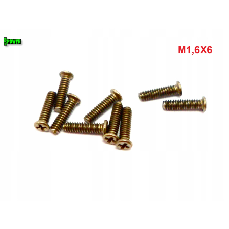 M1,6x6 tytanowa śruba z płaskim łbem krzyżowym tytan gr2