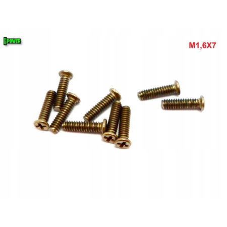M1,6x7 tytanowa śruba z płaskim łbem krzyżowym tytan gr2