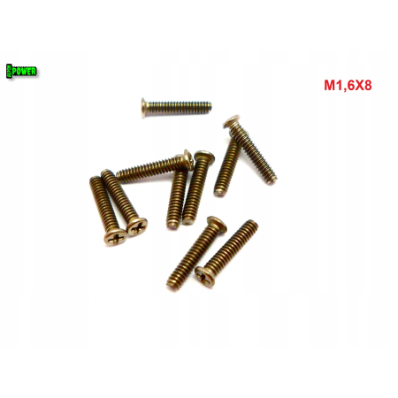 M1,6x8 tytanowa śruba z płaskim łbem krzyżowym tytan gr2