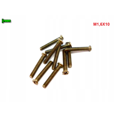 M1,6x10 tytanowa śruba z płaskim łbem krzyżowym tytan gr2