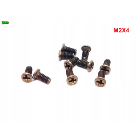 M2x4 tytanowa śruba z płaskim łbem krzyżowym tytan gr2