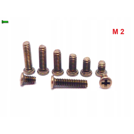 M2x4 tytanowa śruba z płaskim łbem krzyżowym tytan gr2