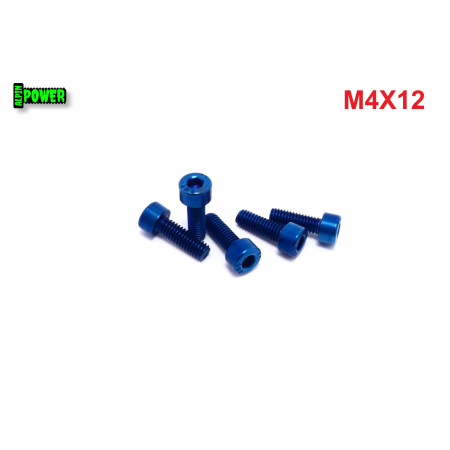 M4x12 śruba tytanowa grade2 imbusowa din 912 śruby ti kolorowe niebieska