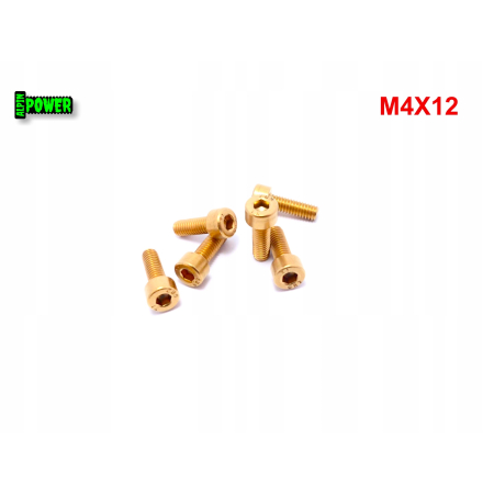 M4x12 śruba tytanowa grade2 imbusowa din 912 śruby tytanowe kolorowe złota