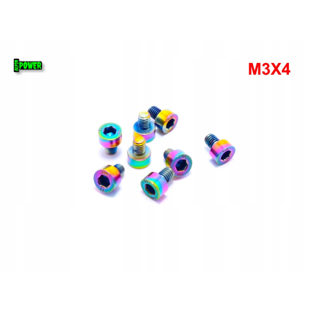 M3x4 śruba tytanowa grade 2 imbusowa din 912 śruby tytanowe kolorowe
