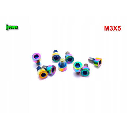 M3x5 śruba tytanowa grade 2 imbusowa din 912 śruby tytanowe kolorowe