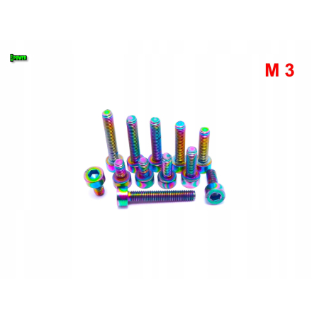 M3x6 śruba tytanowa grade 2 imbusowa din 912 śruby tytanowe kolorowe