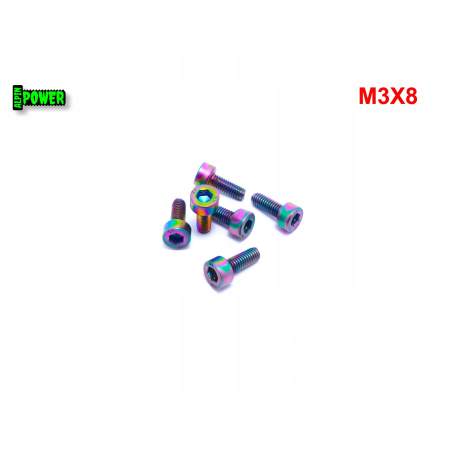 M3x8 śruba tytanowa grade 2 imbusowa din 912 śruby tytanowe kolorowe