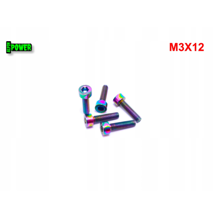 M3x12 śruba tytanowa grade 2 imbusowa din 912 śruby tytanowe kolorowe