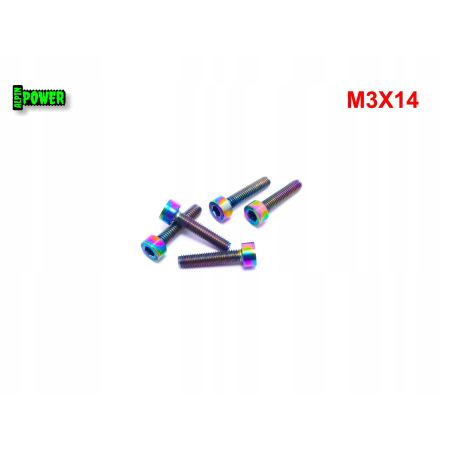 M3x14 śruba tytanowa grade 2 imbusowa din 912 śruby tytanowe kolorowe