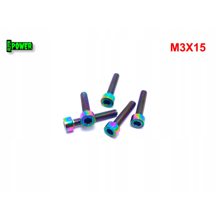 M3x15 śruba tytanowa grade 2 imbusowa din 912 śruby tytanowe kolorowe