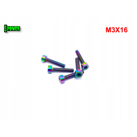 M3x16 śruba tytanowa grade 2 imbusowa din 912 śruby tytanowe kolorowe