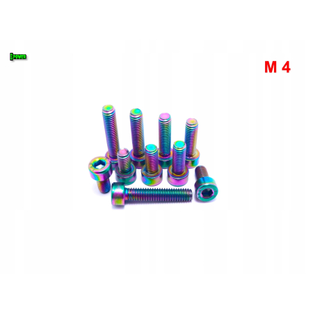 M4x10 śruba tytanowa grade 2 imbusowa din 912 śruby tytanowe kolorowe