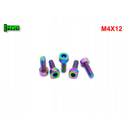 M4x12 śruba tytanowa grade 2 imbusowa din 912 śruby tytanowe kolorowe