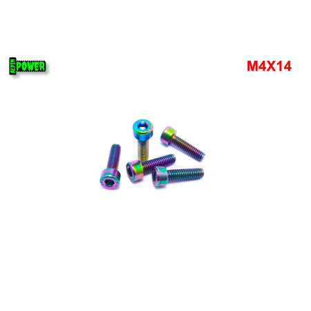 M4x14 śruba tytanowa grade 2 imbusowa din 912 śruby tytanowe kolorowe